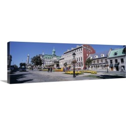 Large Gallery-Wrapped Canvas Wall Art Print 36 x 12 entitled Cityscape Montreal Quebec Canada
