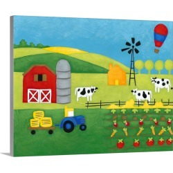 Large Solid-Faced Canvas Print Wall Art Print 30 x 24 entitled Storybook Farm