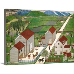 Large Solid-Faced Canvas Print Wall Art Print 24 x 18 entitled Mahantango Valley Farm, late 19th century