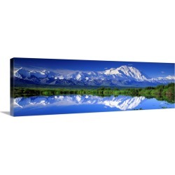Large Gallery-Wrapped Canvas Wall Art Print 36 x 12 entitled Alaska, Denali National Park, Alaska Range