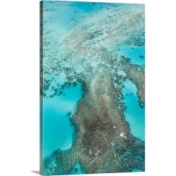 Large Gallery-Wrapped Canvas Wall Art Print 16 x 24 entitled Aerial View Great Barrier Reef, Australia