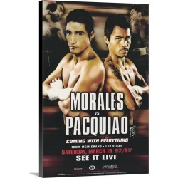 Large Gallery-Wrapped Canvas Wall Art Print 16 x 24 entitled Erik Morales vs Manny Pacquiao (2005)