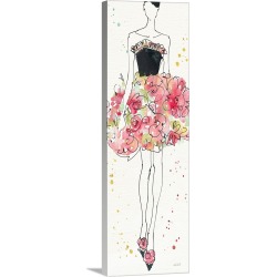 Large Solid-Faced Canvas Print Wall Art Print 12 x 36 entitled Floral Fashion II
