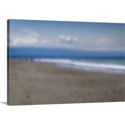 Large Solid-Faced Canvas Print Wall Art Print 30 x 20 entitled A Walk On The Beach