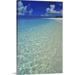 Large Gallery-Wrapped Canvas Wall Art Print 16 x 24 entitled Pristine beach on Conception Island, Long Island, Bahamas