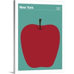 Large Solid-Faced Canvas Print Wall Art Print 30 x 40 entitled State Posters - New York State Fruit: Apple