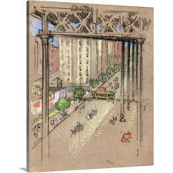 Large Gallery-Wrapped Canvas Wall Art Print 19 x 24 entitled A View Of 110th Street In New York City, 1906