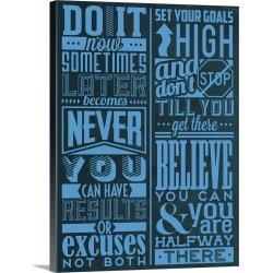 Large Solid-Faced Canvas Print Wall Art Print 30 x 40 entitled Motivation Set Blue