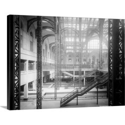 Large Gallery-Wrapped Canvas Wall Art Print 30 x 23 entitled The concourse in Penn Station in New York City, 1910