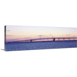 Large Solid-Faced Canvas Print Wall Art Print 48 x 16 entitled Chesapeake Bay Bridge MD
