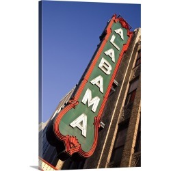 Large Gallery-Wrapped Canvas Wall Art Print 16 x 24 entitled Alabama, Birmingham, Alabama Theater, sign