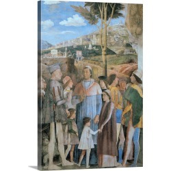 Large Gallery-Wrapped Canvas Wall Art Print 20 x 30 entitled Meeting, by Andrea Mantegna, c. 1465-1474. Camera degli Sposi...