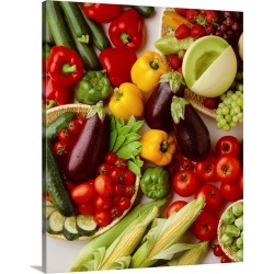 Large Solid-Faced Canvas Print Wall Art Print 24 x 30 entitled Arrangement of fruits and vegetables