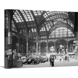 Large Gallery-Wrapped Canvas Wall Art Print 30 x 23 entitled Interior view of Penn Station in New York City, 1962