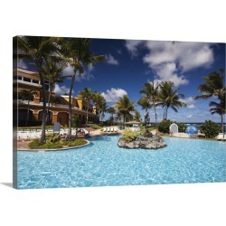 Large Solid-Faced Canvas Print Wall Art Print 30 x 20 entitled Puerto Rico, North Coast, Dorado, Embassy Suites Resort Hotel