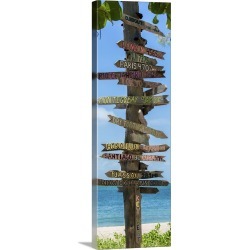 Large Gallery-Wrapped Canvas Wall Art Print 10 x 30 entitled Destination Signs, Key West