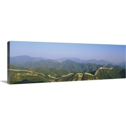 Large Solid-Faced Canvas Print Wall Art Print 48 x 16 entitled High angle view of the Great Wall of China, Badaling, Beiji...