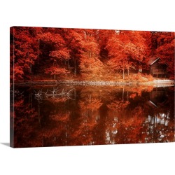 Large Solid-Faced Canvas Print Wall Art Print 30 x 20 entitled Autumn Happy Hour