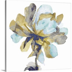 Large Solid-Faced Canvas Print Wall Art Print 20 x 20 entitled Fresh Bloom Aqua I