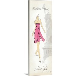 Large Solid-Faced Canvas Print Wall Art Print 16 x 48 entitled Fashion Lady II