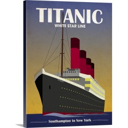 Large Gallery-Wrapped Canvas Wall Art Print 23 x 30 entitled Titanic Ocean Liner Art Deco