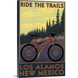 Large Gallery-Wrapped Canvas Wall Art Print 16 x 24 entitled Los Alamos, New Mexico, Mountain Bike Scene