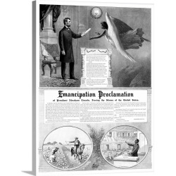 Large Solid-Faced Canvas Print Wall Art Print 30 x 40 entitled American History print of President Abraham Lincoln and the...