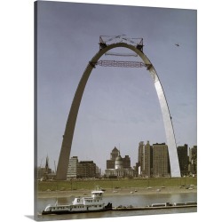Large Solid-Faced Canvas Print Wall Art Print 24 x 30 entitled St Louis Arch Undergoing Construction