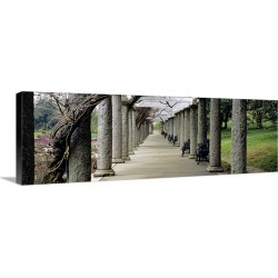 Large Solid-Faced Canvas Print Wall Art Print 48 x 16 entitled Columns along a path in a garden, Maymont, Richmond, Virginia