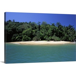 Large Solid-Faced Canvas Print Wall Art Print 30 x 20 entitled Puerto Rico, Mata la Gatas Island, village of Guanica