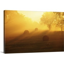 Large Solid-Faced Canvas Print Wall Art Print 30 x 20 entitled Late summer morning in Missouri.