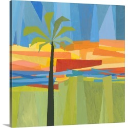Large Solid-Faced Canvas Print Wall Art Print 20 x 20 entitled Traveling Tropical I