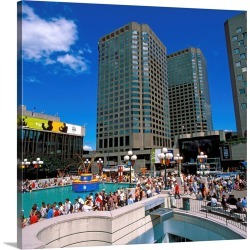 Large Gallery-Wrapped Canvas Wall Art Print 20 x 20 entitled Canada, Quebec, Montreal, Place des Arts