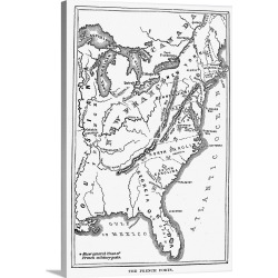 Large Solid-Faced Canvas Print Wall Art Print 20 x 30 entitled A Map Of the Thirteen Original American Colonies