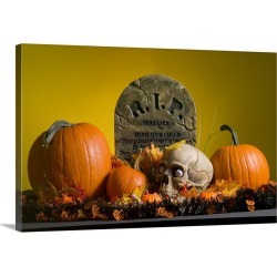 Large Solid-Faced Canvas Print Wall Art Print 30 x 20 entitled Halloween decorations