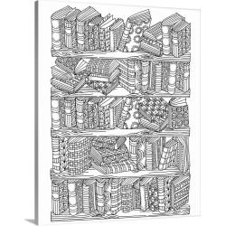 Large Gallery-Wrapped Canvas Wall Art Print 19 x 24 entitled Books and More Books