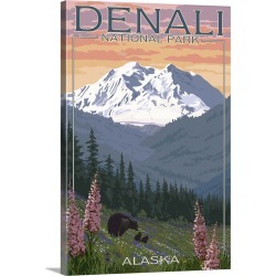 Large Gallery-Wrapped Canvas Wall Art Print 20 x 30 entitled Denali National Park, Alaska