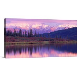 Large Gallery-Wrapped Canvas Wall Art Print 30 x 15 entitled Alaska Range Denali National Park AK