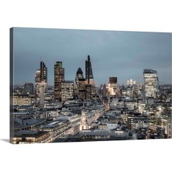 Large Solid-Faced Canvas Print Wall Art Print 30 x 20 entitled City of London skyline, London, England