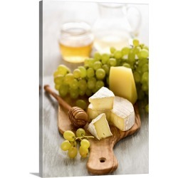 Large Solid-Faced Canvas Print Wall Art Print 20 x 30 entitled Grape, honey and cheese