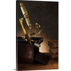 Large Solid-Faced Canvas Print Wall Art Print 20 x 30 entitled Close up of antique microscope