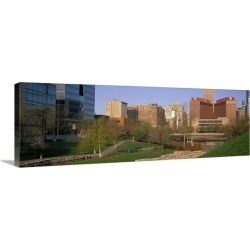 Large Solid-Faced Canvas Print Wall Art Print 48 x 16 entitled Downtown Omaha NE
