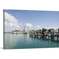 Large Gallery-Wrapped Canvas Wall Art Print 24 x 16 entitled Marina, Key West, Florida