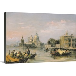 Large Solid-Faced Canvas Print Wall Art Print 30 x 20 entitled Santa Maria della Salute, Venice, 19th century