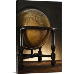 Large Solid-Faced Canvas Print Wall Art Print 20 x 30 entitled Close up of antique globe on table