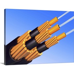 Large Gallery-Wrapped Canvas Wall Art Print 30 x 23 entitled Optical fibre bundle for communications