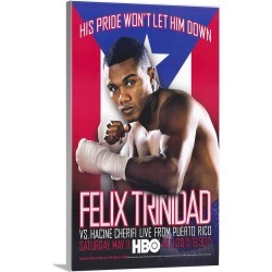 Large Gallery-Wrapped Canvas Wall Art Print 15 x 24 entitled Felix Trinidad vs Hacine Cherifi (2002)