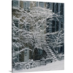 Large Gallery-Wrapped Canvas Wall Art Print 19 x 24 entitled Drolet Street In Winter, Montreal, Quebec, Canada