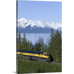 Large Gallery-Wrapped Canvas Wall Art Print 20 x 30 entitled Alaska Railroad near Girdwood, Alaska, United States of Ameri...