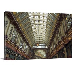 Large Solid-Faced Canvas Print Wall Art Print 30 x 20 entitled Roof, Leadenhall Market, City of London, London, England